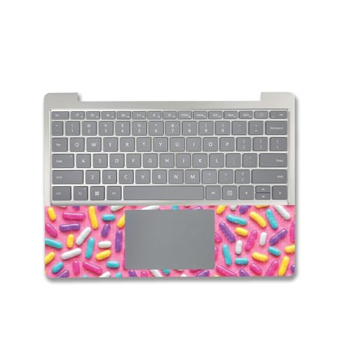 Image of MightySkins Carbon Fiber Skin Compatible with Microsoft Surface Laptop Go 3 (2023) Full Wrap Kit - Sprinkles | Protective, Durable Textured Carbon Fiber Finish | Made in The USA