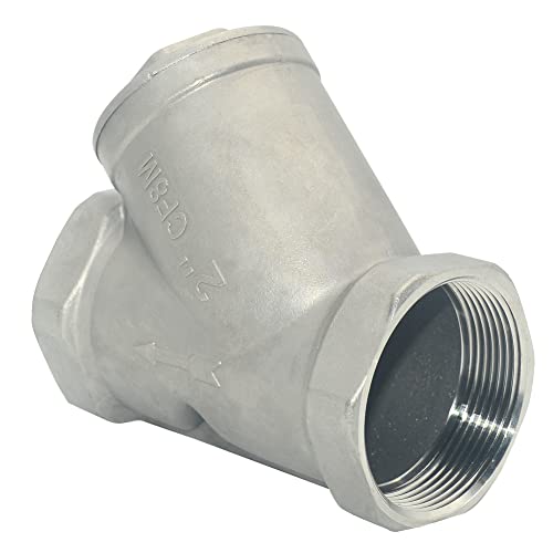 Image of Strainer Mesh Filter Valve,800WOG Y-Spring NPT Female Check Valve,Stainless Steel SS316 CF8M (2 inch)