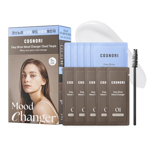 COSNORI Easy Brow Mood Changer Cloud Taupe – Brow Tinting Kit, Soft Ash Brown Shade, Natural-Looking Brows, Gentle Formula, At-Home Application, 5 Applications