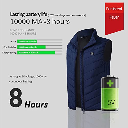 Chaleco de calefacción lavable con 3 niveles de calor para hombre 4
