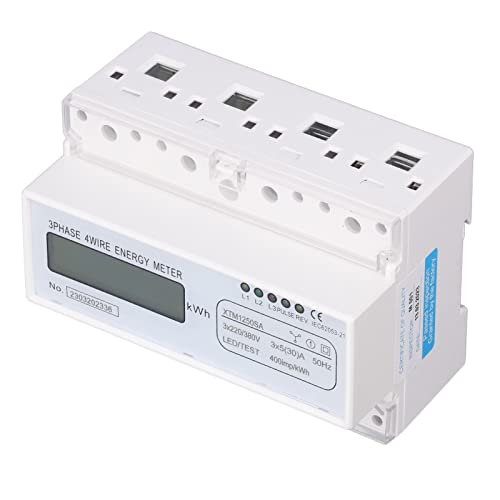 Monitor de Uso de Energia Elétrica, Medidor de Energia Elétrica Visor LCD de Plástico 3x220V/380V 7