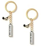 Portachiavi con note e tasti per pianoforte, il portafortuna per gli amanti della musica, ideale come regalo personalizzato per donne, per l'inizio della scuola, per Natale o come regalo di compleanno