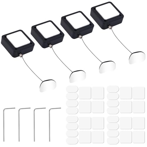 4pz Cavo Retrattile Telecomando Blocco, Guinzaglio di Sicurezza Regolabile 2,04m Laccio Blocco per Telecomandi TV Controller Gaming Tablet Tastiere Ideale per Showroom Ufficio Casa