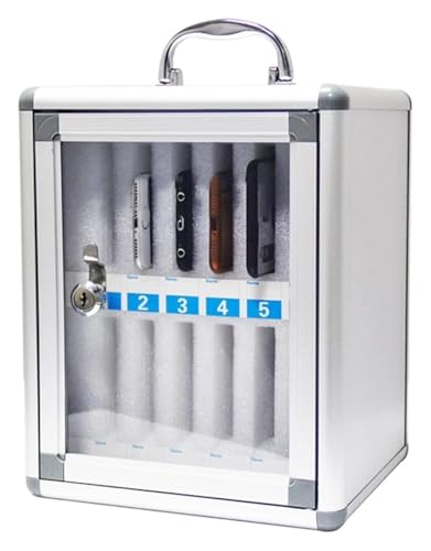 Cell Phone Locker, Cell Phone Locker Box, Phones Storage Cabinet for Cell Phones Wall-Mounted with A Locked Can Be Carried by Hand