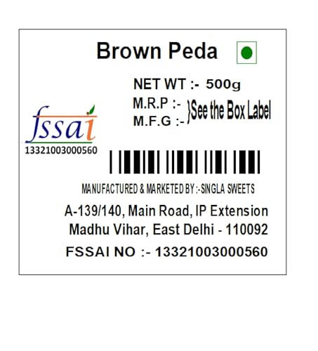 Image of Singla Sweets Brown Peda 500g Very Delicious Sweets with Rakhi Gift