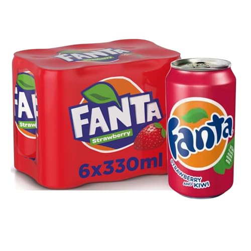 Kit 6und Refrigerante Fanta U.S.A Strawberry Kiwi Lata 330ml