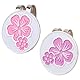 lasuroa 2 Stück Magnetischer Golfhutclip, 2,5 cm Runder Magnetischer Ballmarker mit Hutclip Golfzubehör mit Blumenmuster, für Golfer