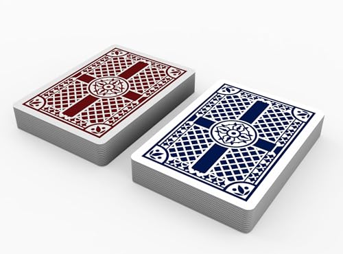Naipes Blank Poker 2 Mazos 60 Cartas C/u Azul y Rojo miniatura 3