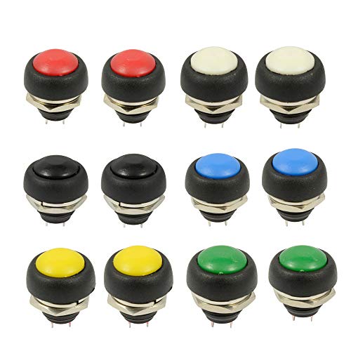 Twshiny ON/OFF Impermeabile Lockless Momentaneo Il Pulsante Interruttore 5 Pezzi