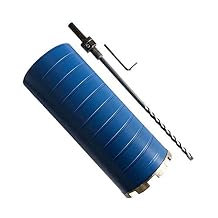 6" Dry Diamond Core Drill Bits for Brick and Block with 1/2" Shank Pilot Bit Adapter, 9.5" Drilling Depth, 5/8"-11 Arbor