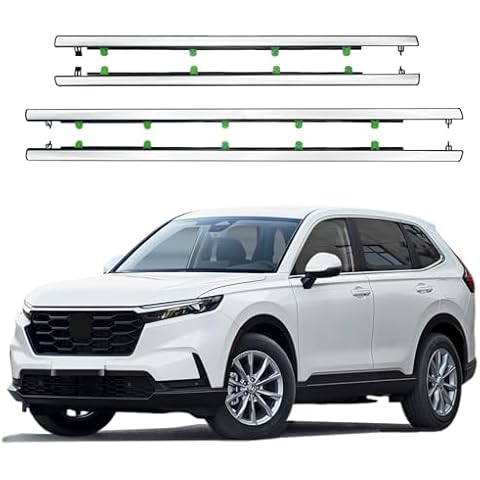 4Pcs Chrome Outer Door Window Moulding Trim Seal Kit for Honda CR-V/CRV 2007-2011,Window Weatherstrip Felt Seal Belt Replaces 72450-SWA-A01 72410-SWA-A01 72910-SWA-A01 72950-SWA-A01 Cover