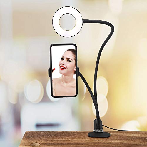 Luz de relleno LED EMUKOEP con brazo flexible y alimentación USB negro