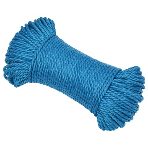 ZEYUAN Cuerda de Trabajo, Escalada Material, Arnes Arborista, Cuerda Anticaída, Cuerda Bdsm, Cuerda De Seguridad para Bicicletas, Polipropileno Azul 3 mm 25 m