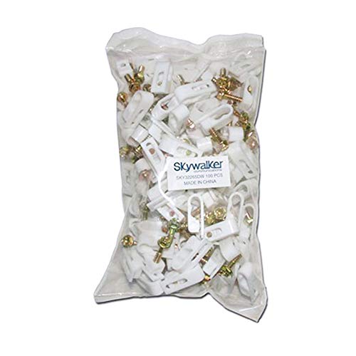 Skywalker Dual Cable Flexible Screw Clips (Pack Of 100 / White) #TOP1