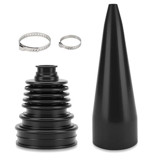 Fit4drive Universal CV Boot Installation Kit, 9 * 12.5cm Stretch Dust Cover with 2 Clamps & CV Boot Installation Tool, Premium CV Boot Installation Mount Cone Tool for CV Joint Drive Shaft