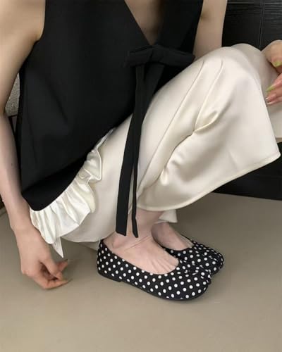 ZQW Cute Tabi Shoes for Women Split Toe Ballet Flats Polka Dots Lightweight Comfortable Shoes for Casual, Office & Walking4