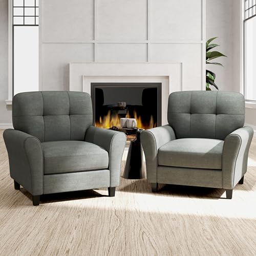 Sillón Diseño Medio Siglo Tela Gris miniatura 4