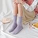 GuaziV Women's Cotton Socks, 5-8 Pairs Womens Fun Novelty Crew Colorful Patterns Super Soft Fashion Casual Socks (White 6pcs)