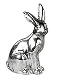Höhe: ca. 30 cm formano Großer Hase 30 cm Keramik M1 Vintage Silber Design Frühling Osterdeko Ostern