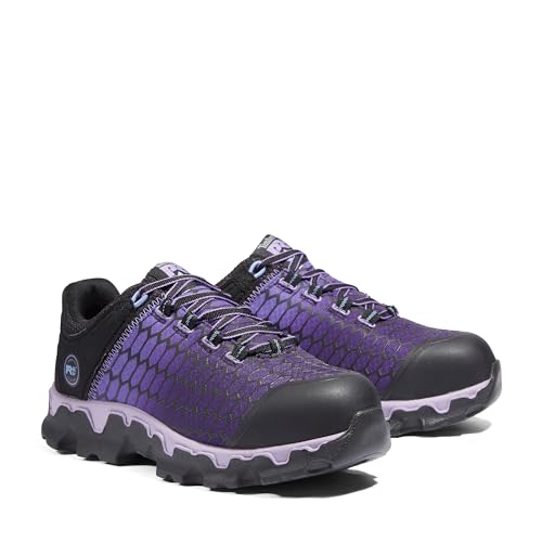 Timberland PRO Timberland PRO Women's Powertrain Sport Alloy Toe SD+ Industrial & Construction Shoe, Black Synthetic/Lavender, 6 M US