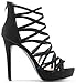 MARCOREPUBLIC Alexandra Womens Open Toe High Heels Platform Shoes Stiletto Dress Sandals - (Black) - 8