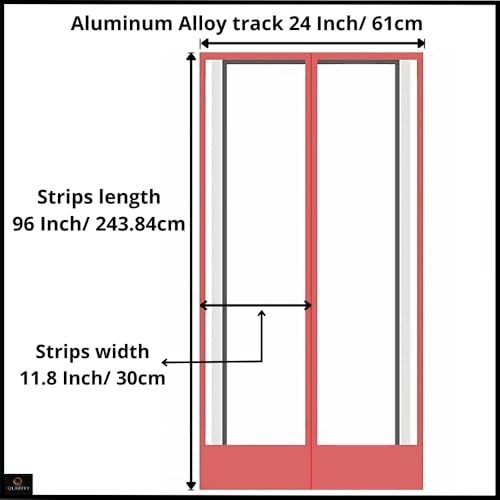 Image of Qlarity Covers 2mm Thick PVC Magnetic Curtain Strips 24 Inch Wide Hanger X 8ft Long | 2 Strips, 8.5 Inch Vinyl Auto Closing Insulated Magnetic Curtain | for Home, Shops, Warehouses (Transparent)