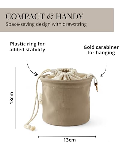 Livlig53 LIVLIG Clothes Peg Bag, Space for up to 60 Pegs, Weatherproof Peg Bag for Clothespins, Beige - Image 5