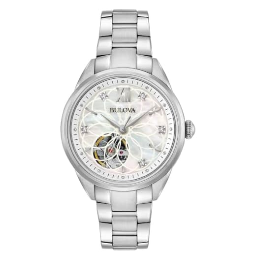 Bulova Reloj Analógico para Mujer de Automático con Correa en Acero Inoxidable 96P181