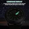 Vicloon Mens Watch, Analogue Quartz Watch, Military Watch Glow in The Dark Watches for Date Window and Green Nylon Strap Army Tactical Sports Minimalist Watches (White Window) #4