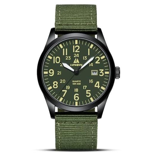 LN LENQIN Montres Hommes Montres Militaires Field Analog Quartz Montre pour Homme Affichez Les Montres de Poignet imperméables avec Date Nylon Band Army Tactical Sports