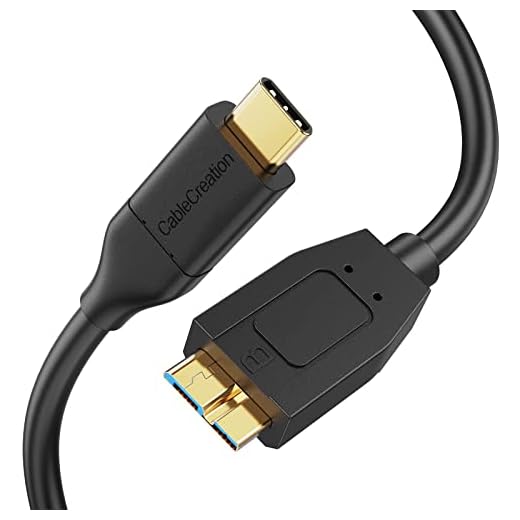 Short Micro B to USB C Hard Drive Cable 1FT, CableCreation USB 3.1 Type C to Micro B Cord 10Gbps, USB C to External Hard Drive Cable for MacBook Pro Air Galaxy S5 My Passport Elements etc, 0.3m Black