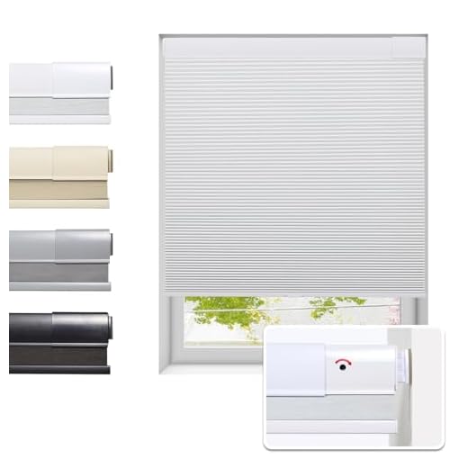 Tonature No Drill Cellular Shades for Indoor Windows, Thermal Insulating & Noise Reducing Honeycomb Blinds, Free Stop Cordless Blackout Shades, White, 34 1/2" W x 64" H