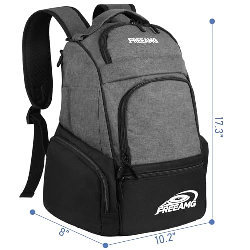 Disc Golf Bag Holds 25+ Discs, Durable Disc Golf Backpack, Large Capacity Golf Bags with Mutiple Pockets, Great Gifts or Disc Golf Accessories for Men (Gray） - Thumbnail 5