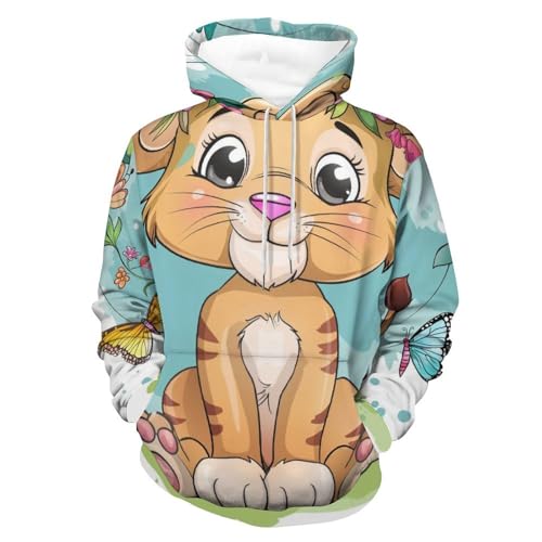 Hoodie chat papillon idéal pour vos moments de détente en sweatshirt cartoon S