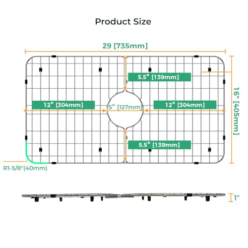 Stainless Steel Detachable Sink Grid (29" x 16" Center Drain) by MGSJ Craft - Used condition - Image 2