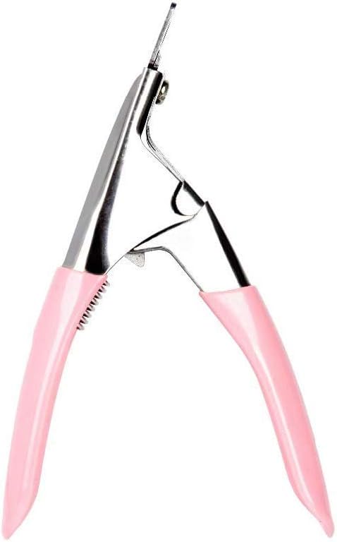 HXNINE U-Shape Nail UV Clipper Cutter Manicure Tools Clamp Clippers Pink