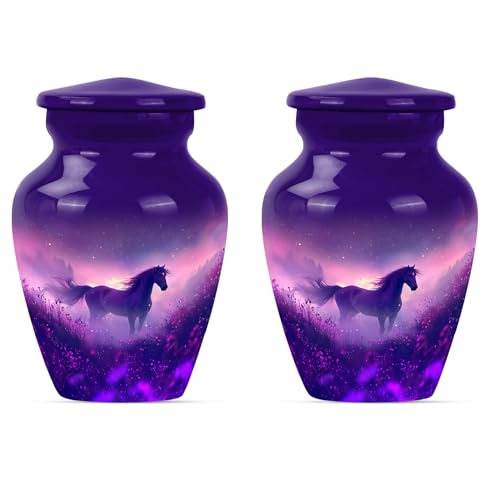 Image of Horse Urn for Ashes for Women - Small Urns for Human Ashes Keepsake - Cremation Urns for Adult Male Dad - Mini Urn for Infant (Size:- 3 inch 2Pcs)