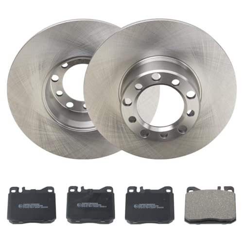 Disques et plaquettes de freins avant Mercedes W126 RIDEX 3405B2138 set d'essieu tôle anti-bruit