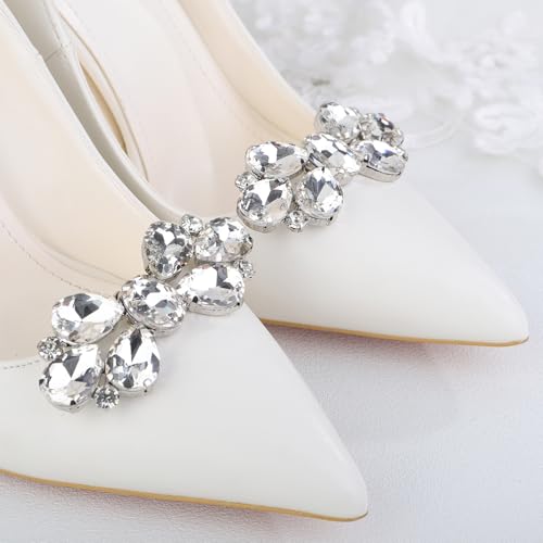 Boucles de chaussures géométriques en strass pour mariage et bal