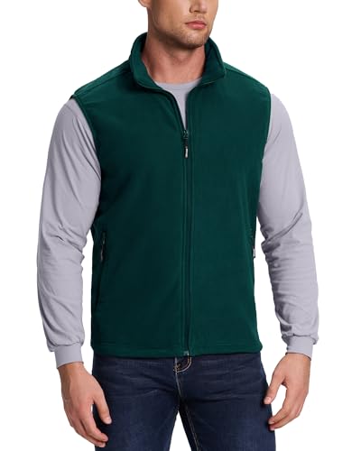 Chaleco de forro polar cálido contra el frío del torso con cremallera completa masculina