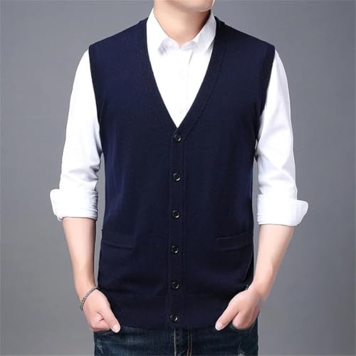 Men 100 Percent Cashmere Sweater Vest V Neck Warm Waistcoat Smart Casual Sleeveless2