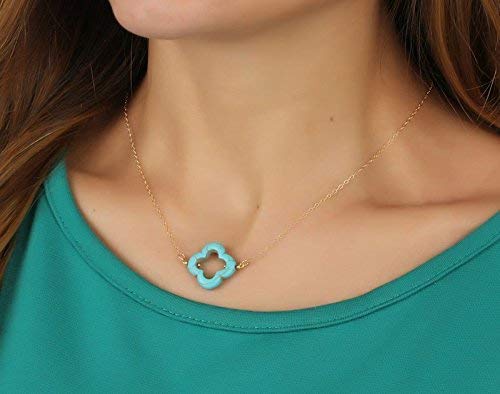 Amazon.com: Turquoise Clover Necklace 