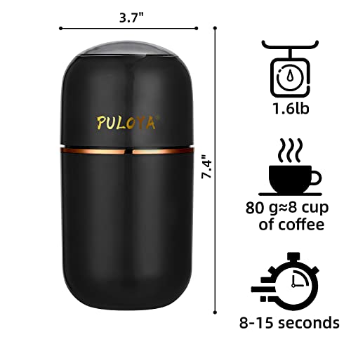 Puloya Coffee Grinder Electric For Beans, Spices, Herbs And Nuts, Stainless Steel Blades, 2.8 Oz, Black #TOP5