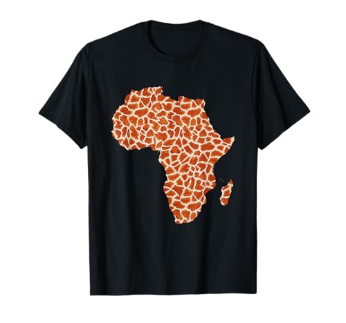 Carte africaine avec motif animal noir fierté cool T-Shirt