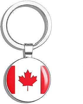 Canada Flag Double Sided Stainless Steel Keychain Key Ring Chain Holder Car/Key Finder
