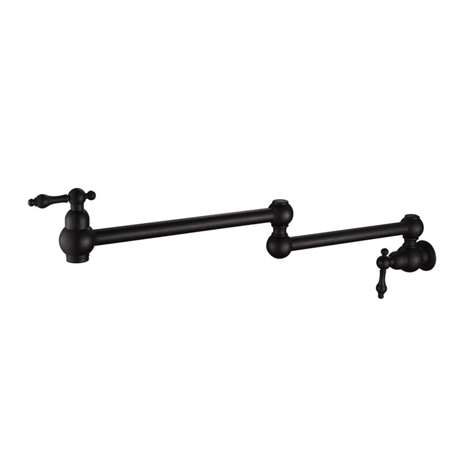 Gqnblvhzupdm Oil Rubbed Bronze Kitchen Faucets, Wall Mounted Dual Shut Off Valve Pot Filler Faucet With 22" Double-Jointed Swinging Spout Lever Handles(Oil Rubbed Bronze)