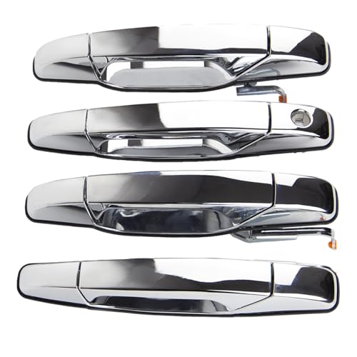 Exterior Chrome Door Handles, 4PCS Front Rear Driver Passenger Compatible with 2007-2014 Cadillac Escalade, Chevy Avalanche Silverado Suburban Tahoe, GMC Sierra, Yukon, OE# 20828258, 22738722,20828237