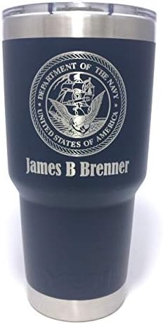Yeti Rambler Laser Engraved with US Department of the Navy Seal
