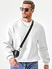JMIERR Mens White Sweatshirts Fleece Crewneck Pullover Solid Warm Oversized Sweatshirt Jumper Tops for Men,3XL #1