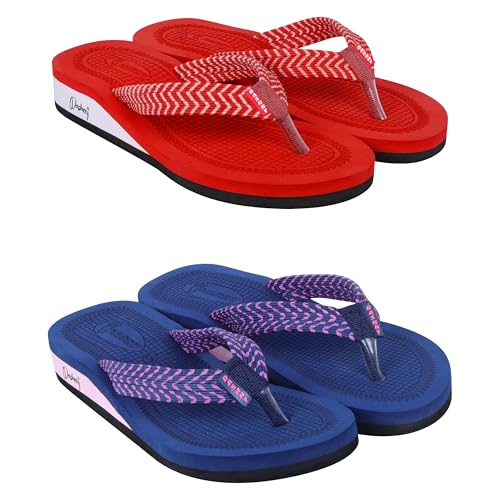 Image of Dashny Women's (1436-1434) |Extra Super Soft Comfortable Slippers |Red Brown Casual Slides Slippers